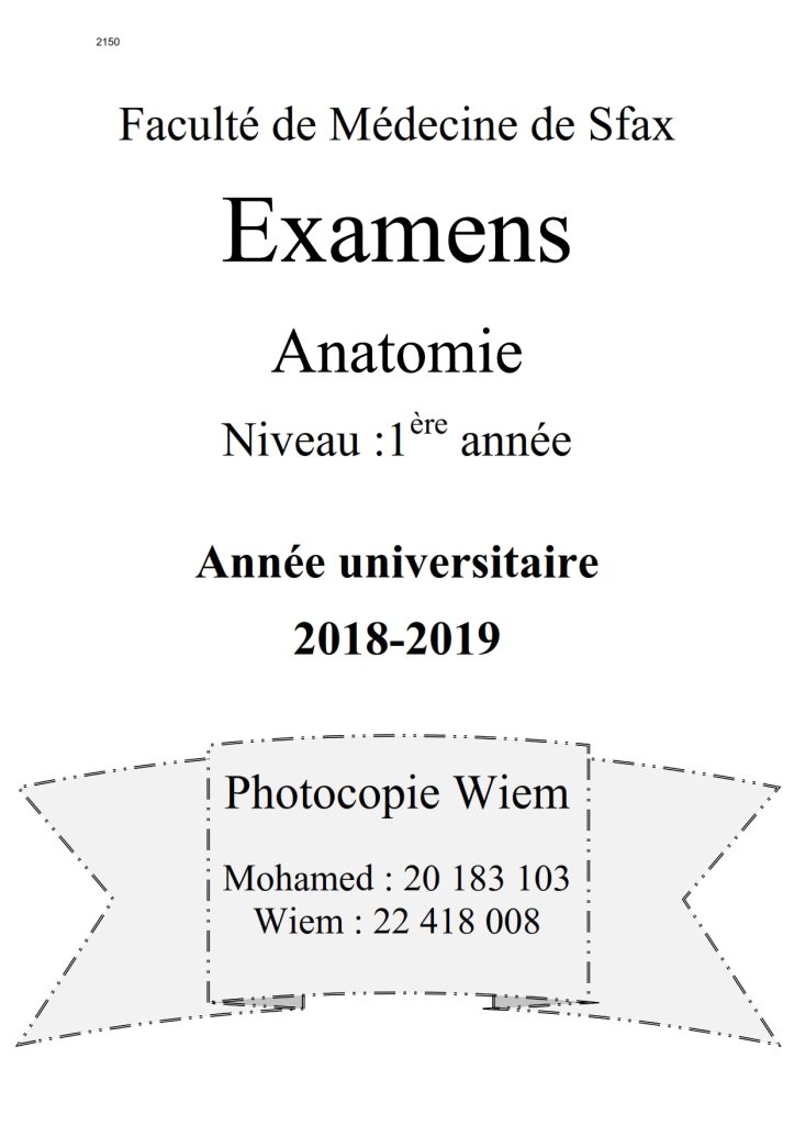 Examen Anatomie University Book